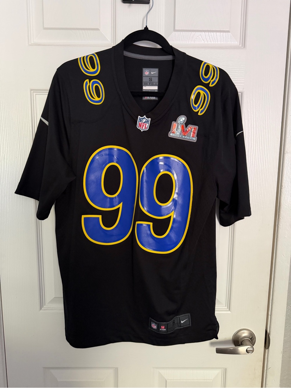 Rams Jersey NFL Black On-Field Football Jersey with White NFL Shield